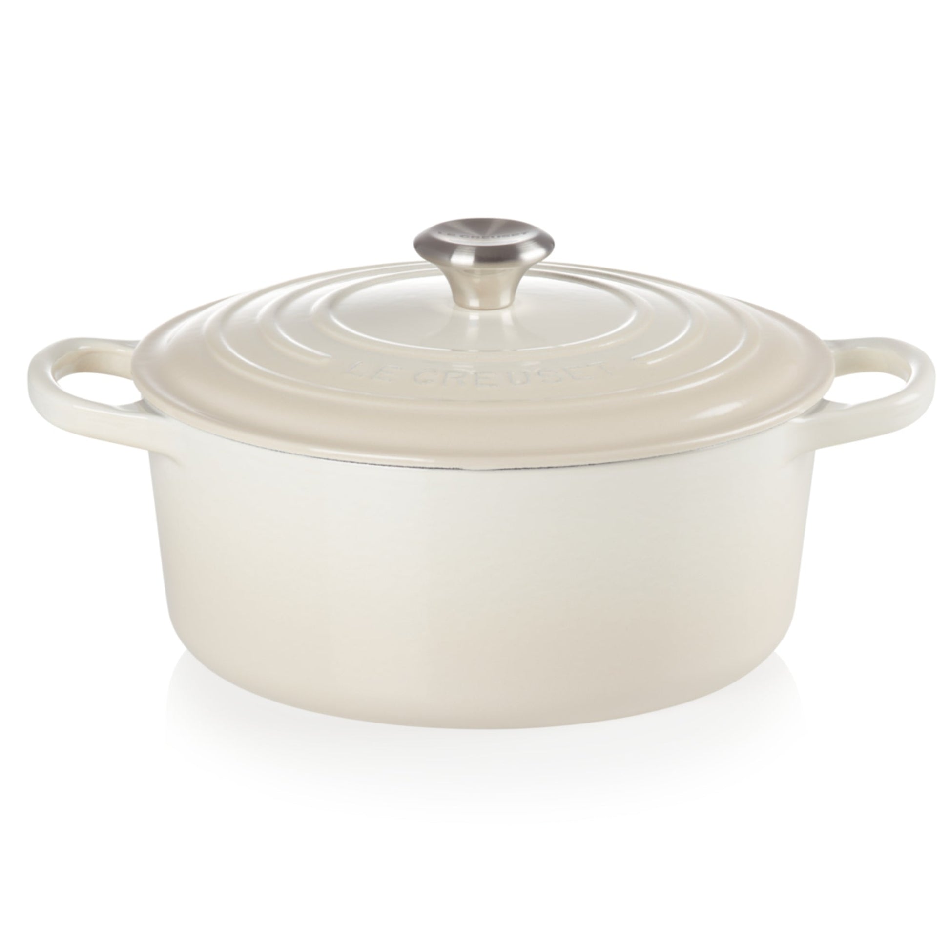 Cocotte Redonda Meringue 26 Cm Le Creuset4#Blanco