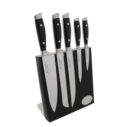 Set 5 Piezas Bloque Cuchillos Cocina Laguiole Jean Dubost1#Negro