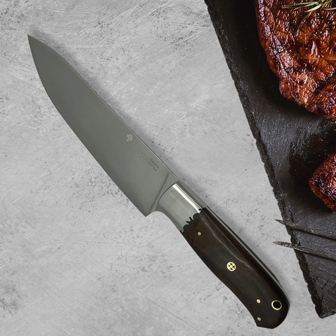 Cuchillo Chef 20 Cm Acero Sandvic 12C27 Mango Pakawood Koyam4#Marrón Tierra