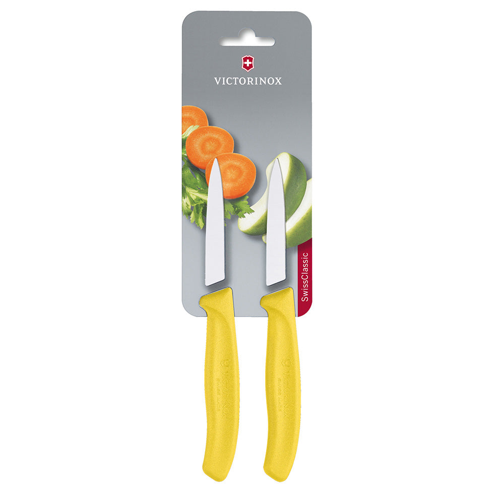 Set 2 Cuchillos Verdura Swiss Classic Mondador Hoja 8 Cm Victorinox1#Amarillo