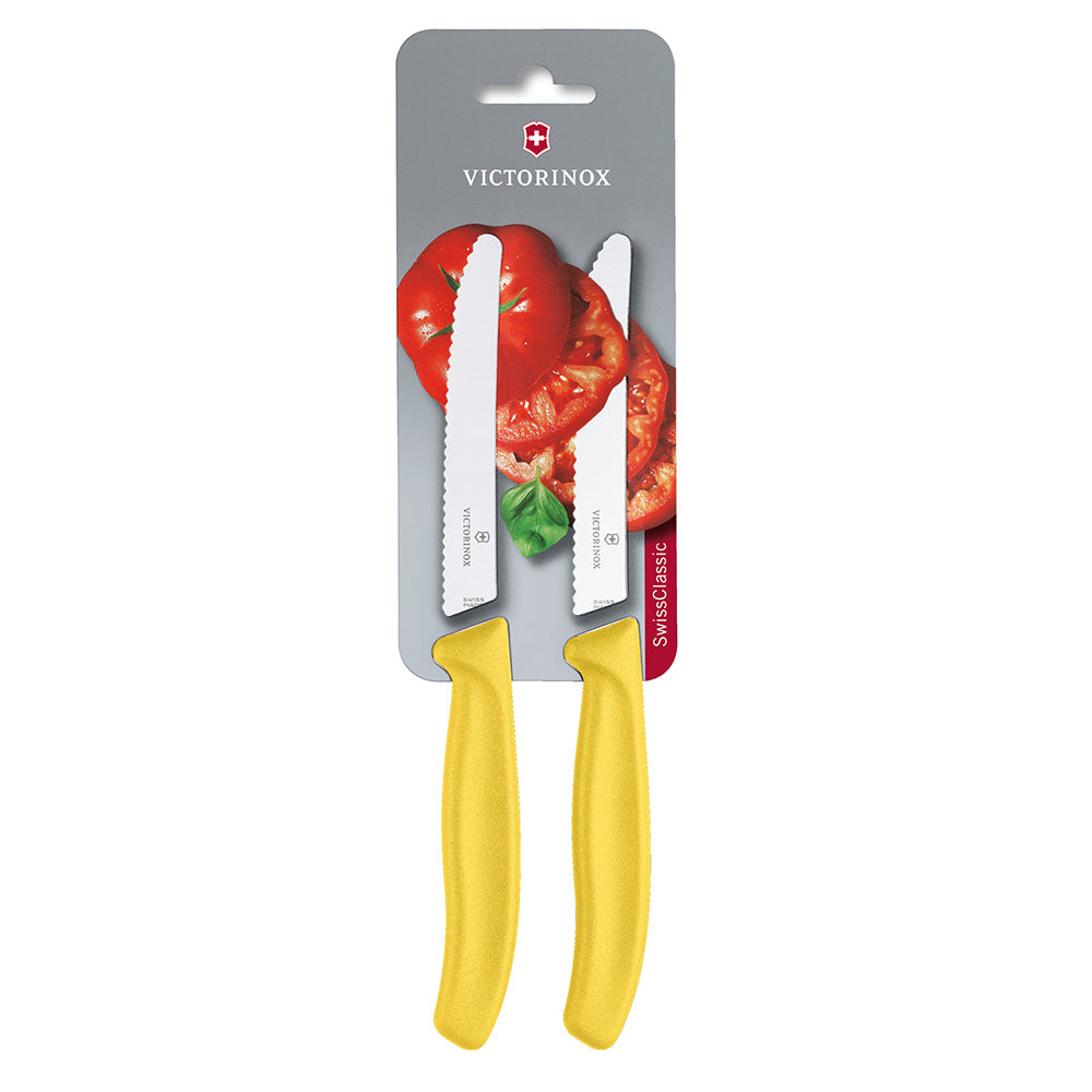 Set 2 Cuchillos Verdura Swiss Classic Hoja 11 Cm Victorinox1#Amarillo