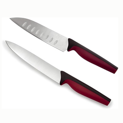 Set De 2 Cuchillos De Cocina Y Santoku Jata2#Negro