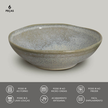 Set 6 Bowls Cumbucas Greengranite 520 Ml Aires Deco Home3#Verde