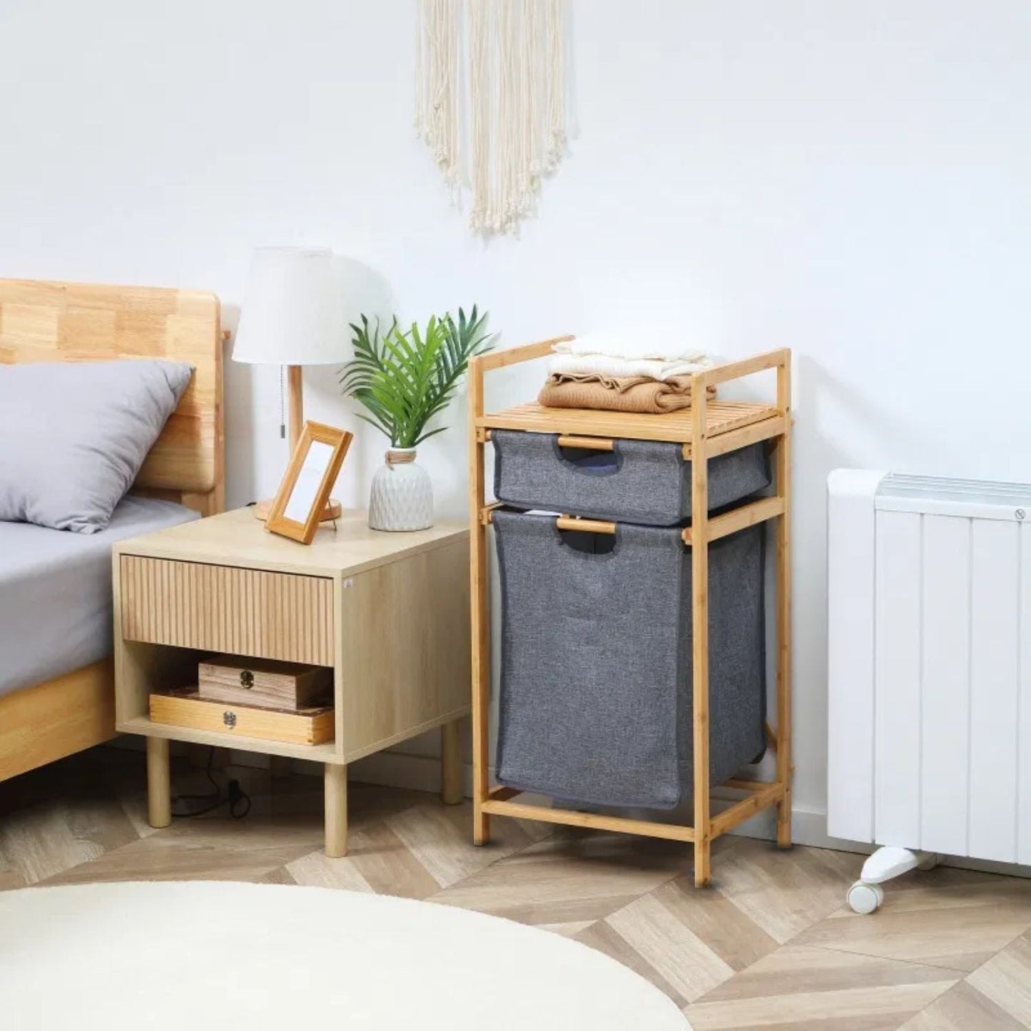 Estante De Bambú Lavandería Con Cajón Santú Home & Deco3#Gris