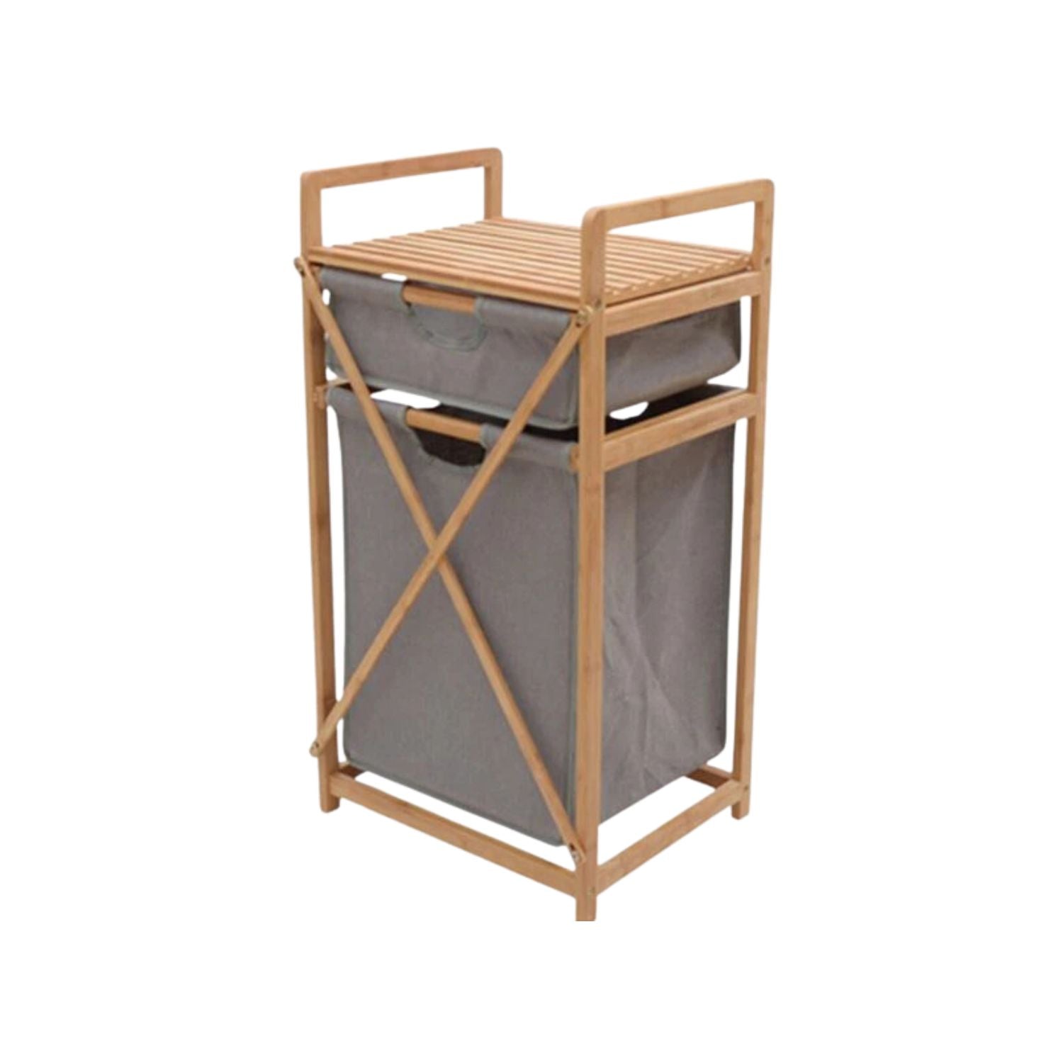 Estante De Bambú Lavandería Con Cajón Santú Home & Deco8#Gris