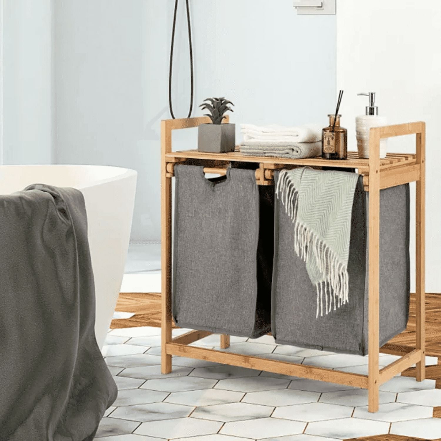 Estante De Bambú Para Ropa Santú Home & Deco5#Gris