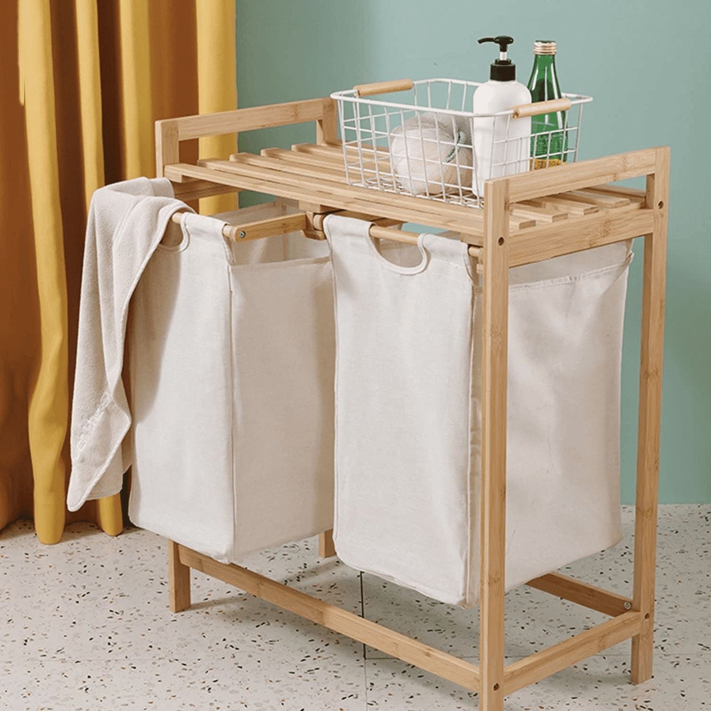 Estante De Bambú Para Ropa Santú Home & Deco2#Beige