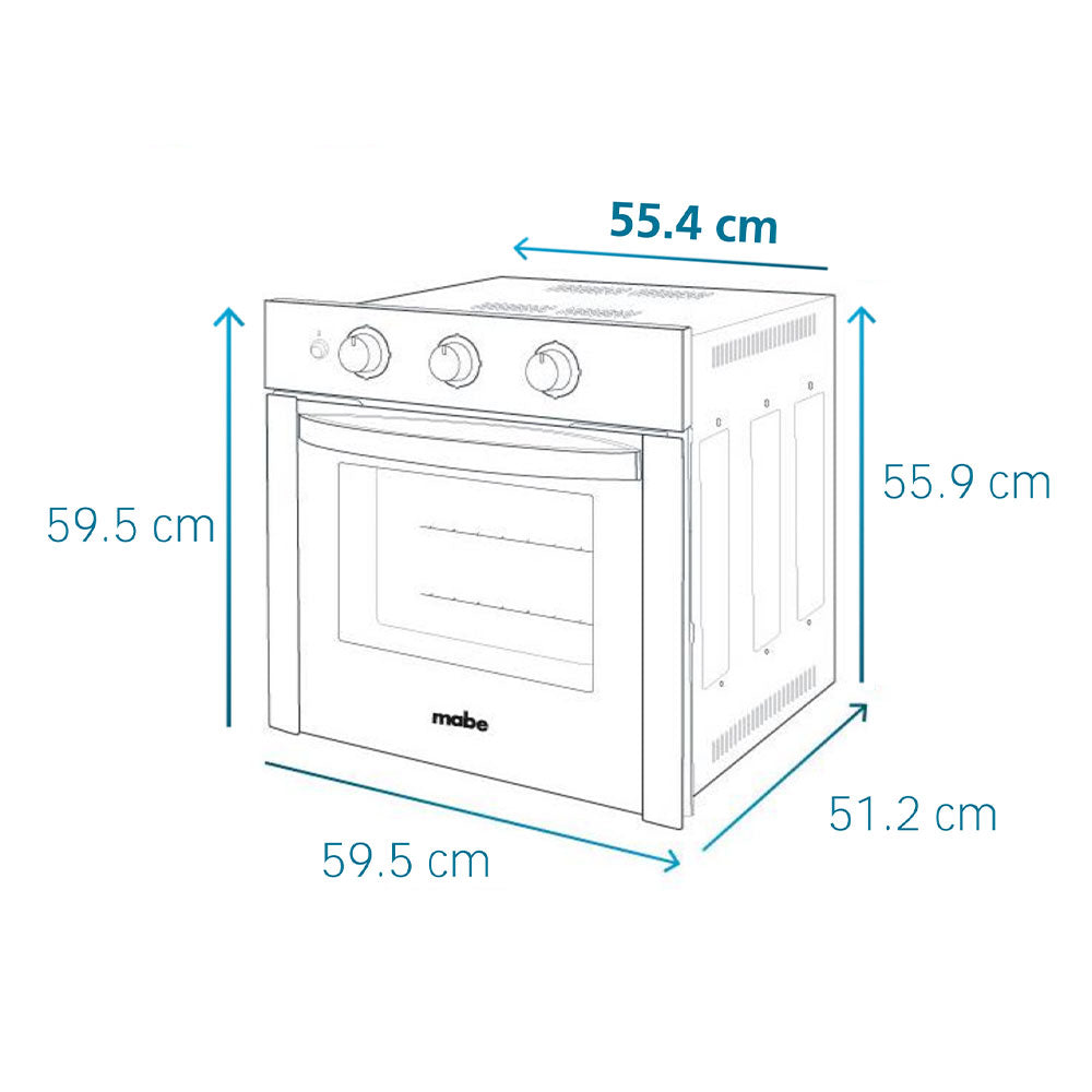 Horno Eléctrico Empotrado Inox HM6031EXAI0 220V 60 Cm Mabe7#Acero