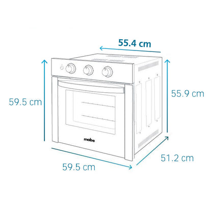 Horno Eléctrico Empotrado Inox HM6031EXAI0 220V 60 Cm Mabe7#Acero