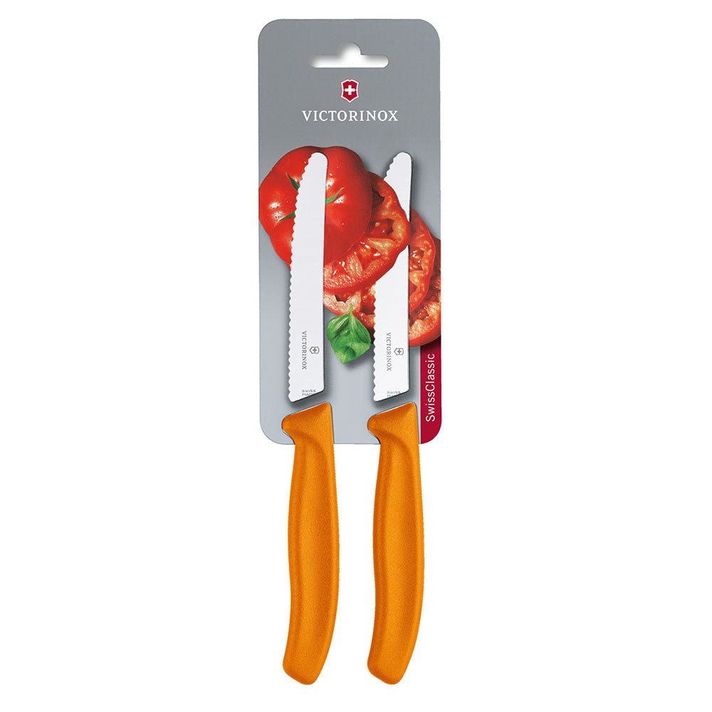 Set 2 Cuchillos Verdura Swiss Classic Hoja 11 Cm Victorinox2#Naranjo