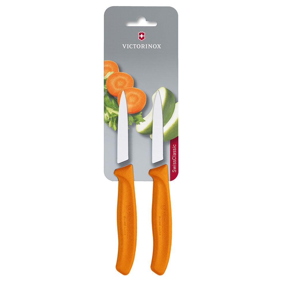 Set 2 Cuchillos Verdura Swiss Classic Mondador Hoja 8 Cm Victorinox2#Naranjo