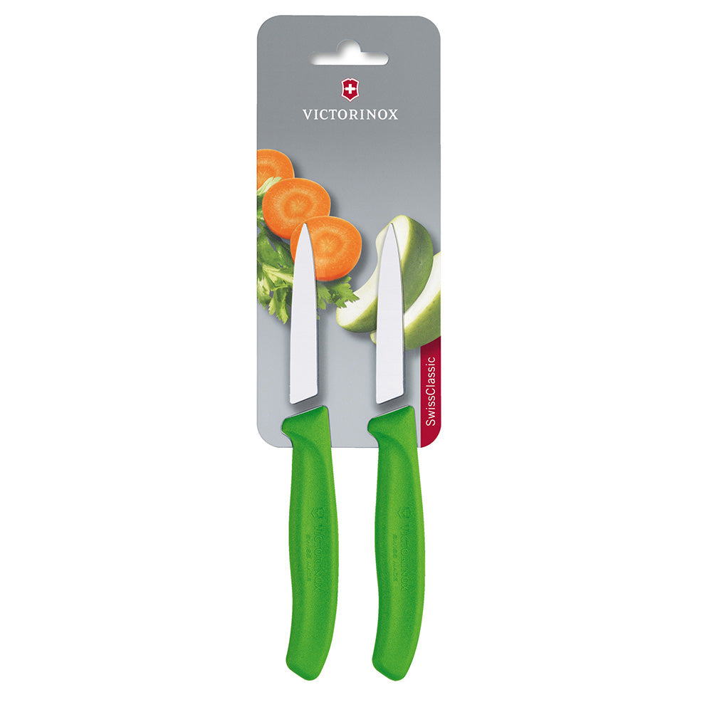 Set 2 Cuchillos Verdura Swiss Classic Mondador Hoja 8 Cm Victorinox3#Verde