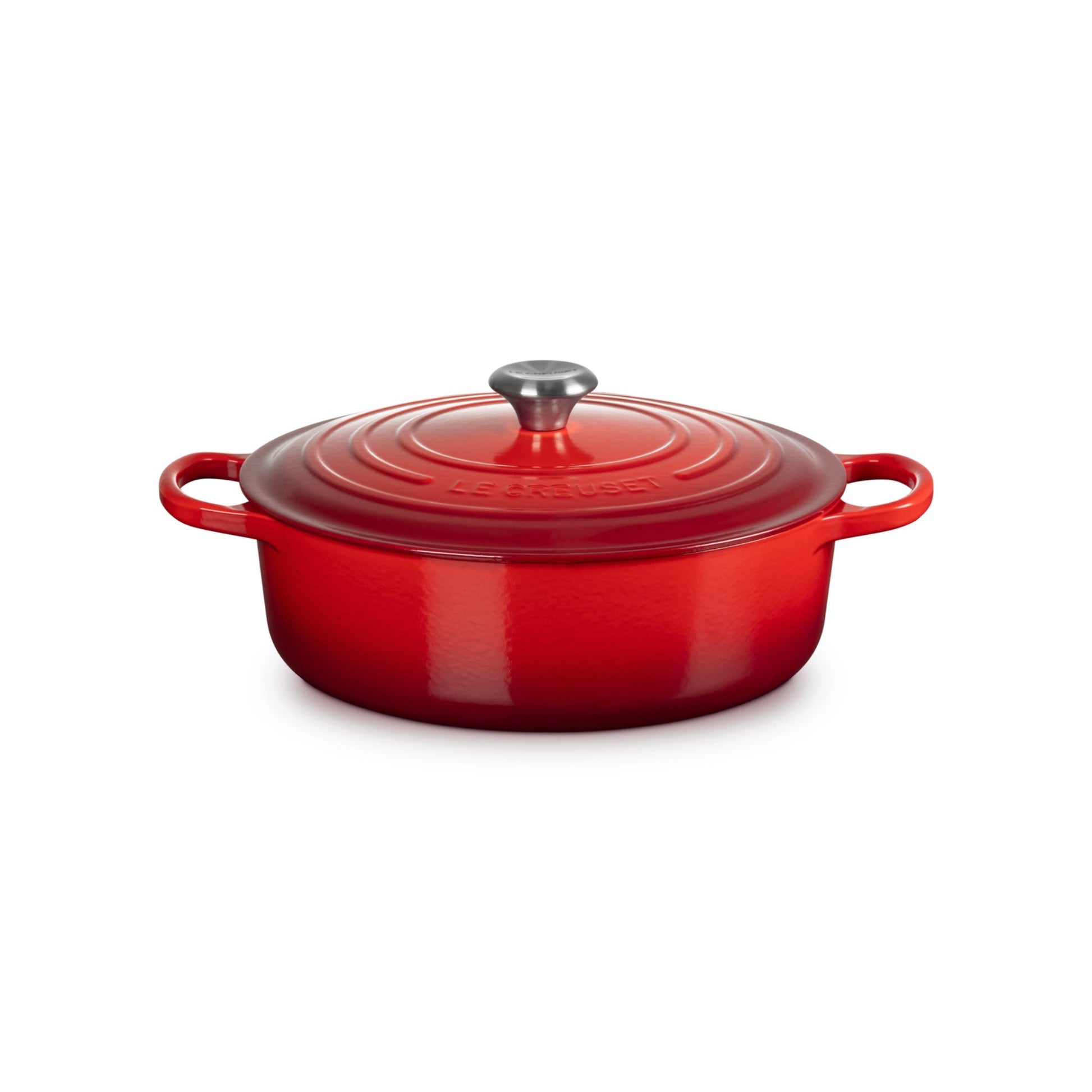 Cocotte Redonda Baja 30 Cm Volcánico Le Creuset9#Naranjo