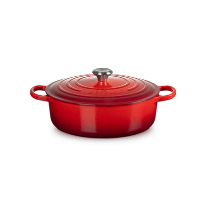 Cocotte Redonda Baja 30 Cm Volcánico Le Creuset9#Naranjo