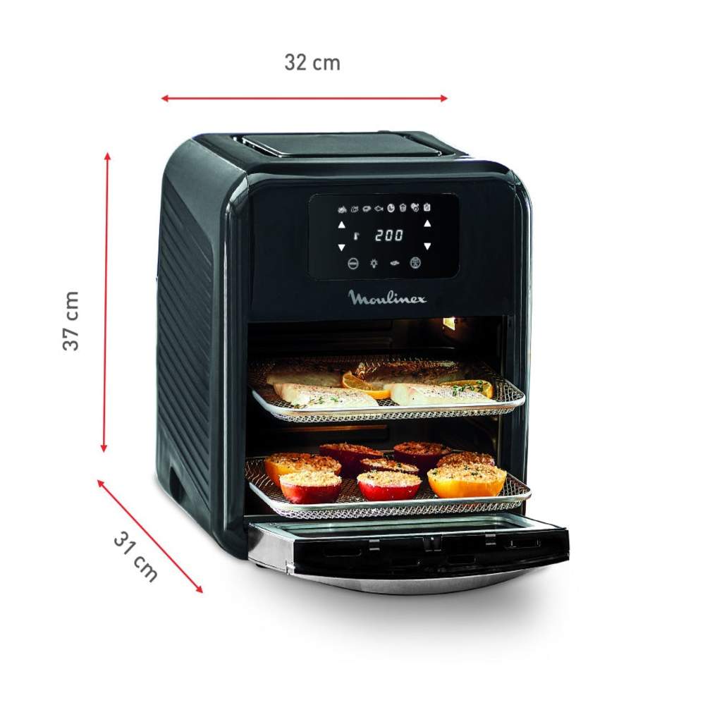 Horno Freidora De Aire Easy Fry 11 LT 9 En 1 Moulinex4#Negro