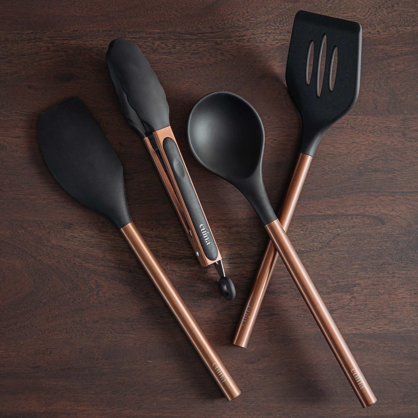 Juego De 4 Utensilios Línea Copper Black Cuina1#Negro