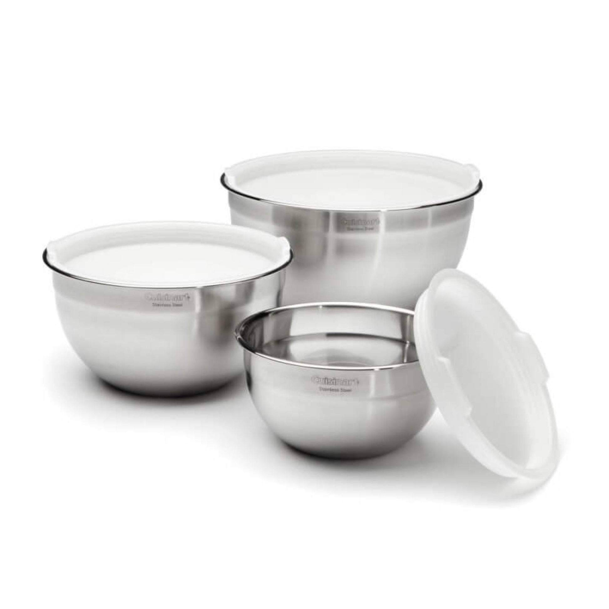 Set 3 Tazones Acero Inoxidable Con Tapa CTG-00-SMB Cuisinart3#Plateado