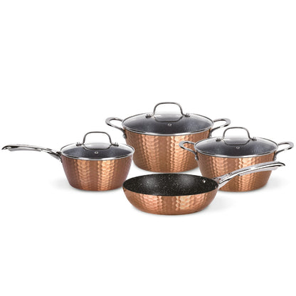 Kit Batería Cocina 7 Pza + Set 12 Utensilios Simplit2#Cobre|Azul