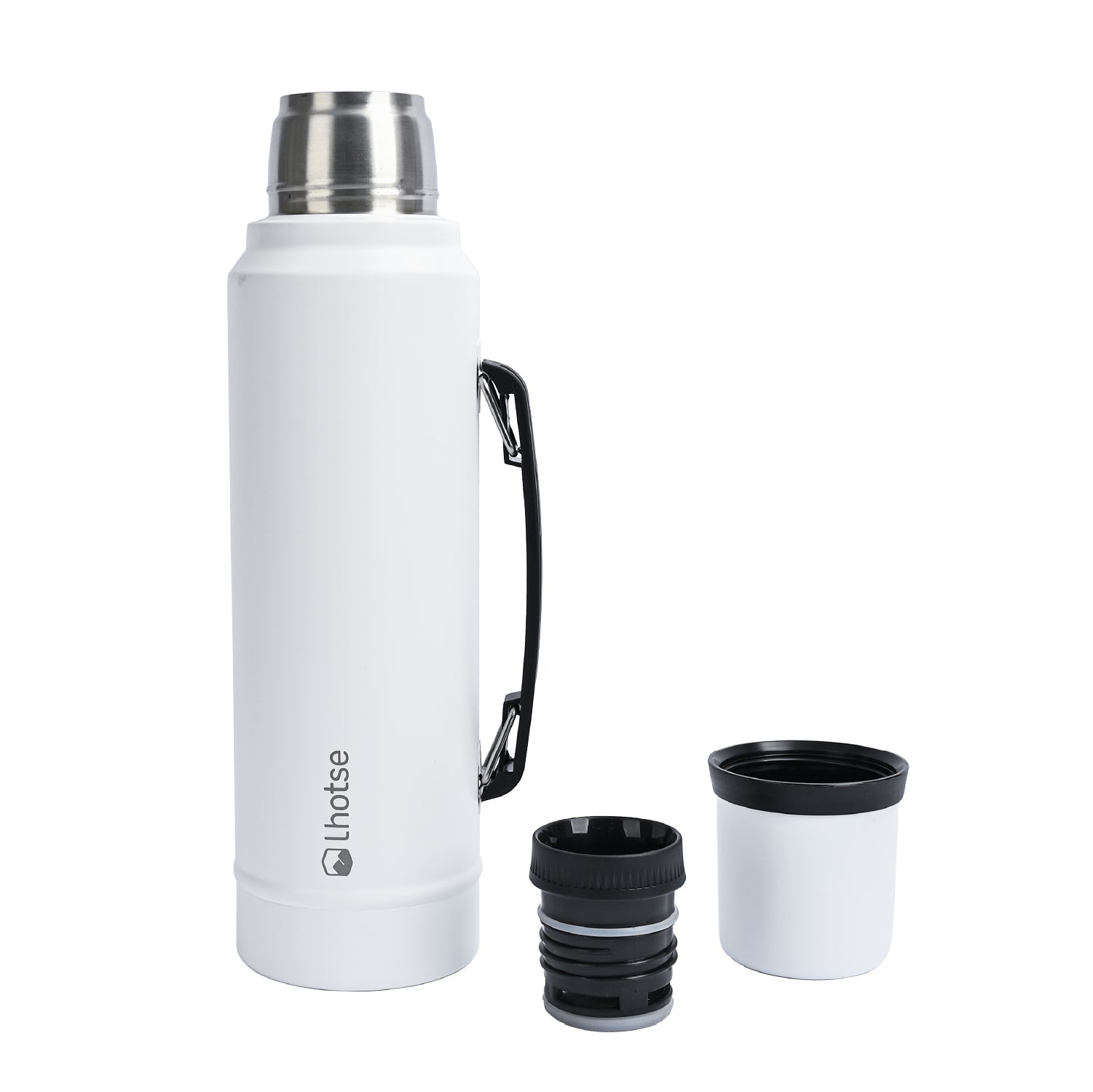 Kit Termo Liquido Classic 1.3 Lts + Mate Bombilla Lhotse11#Blanco