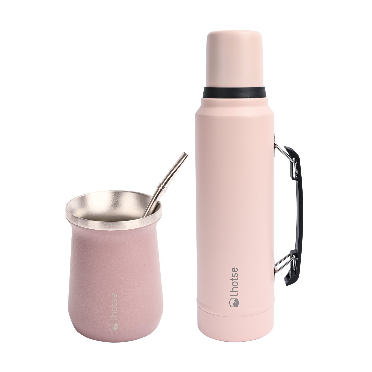 Kit Termo Liquido Classic 1.3 Lts + Mate Bombilla Lhotse2#Rosado