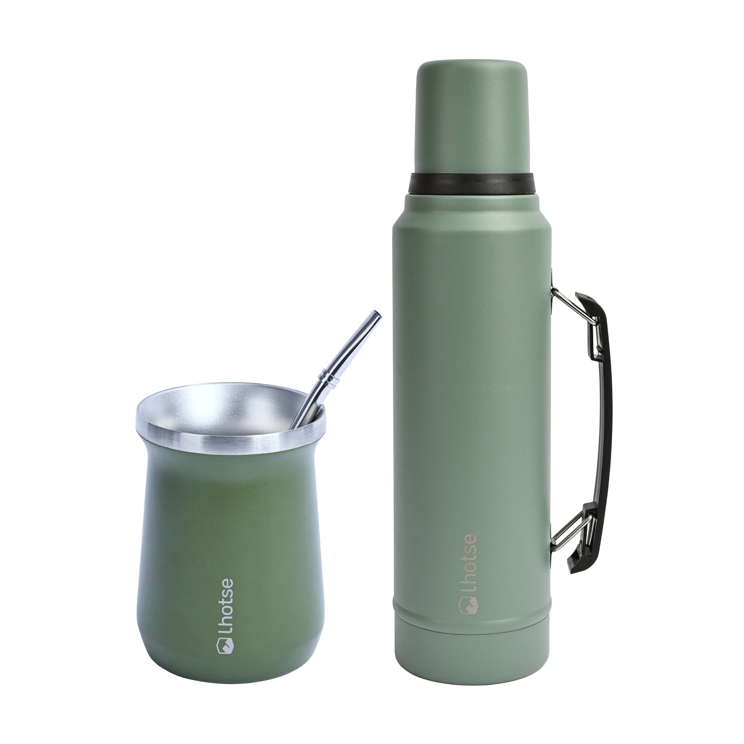 Kit Termo Liquido Classic 1.3 Lts + Mate Bombilla Lhotse4#Verde