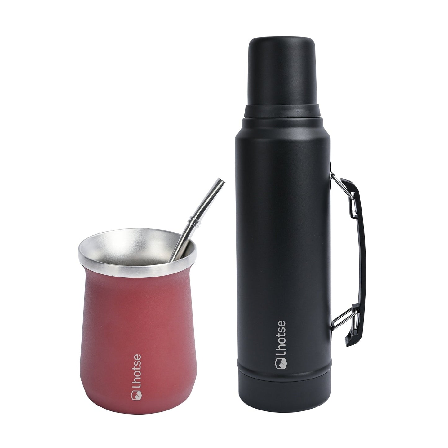 Kit Termo Liquido Classic 1.3 Lts + Mate Bombilla Lhotse1#Rojo