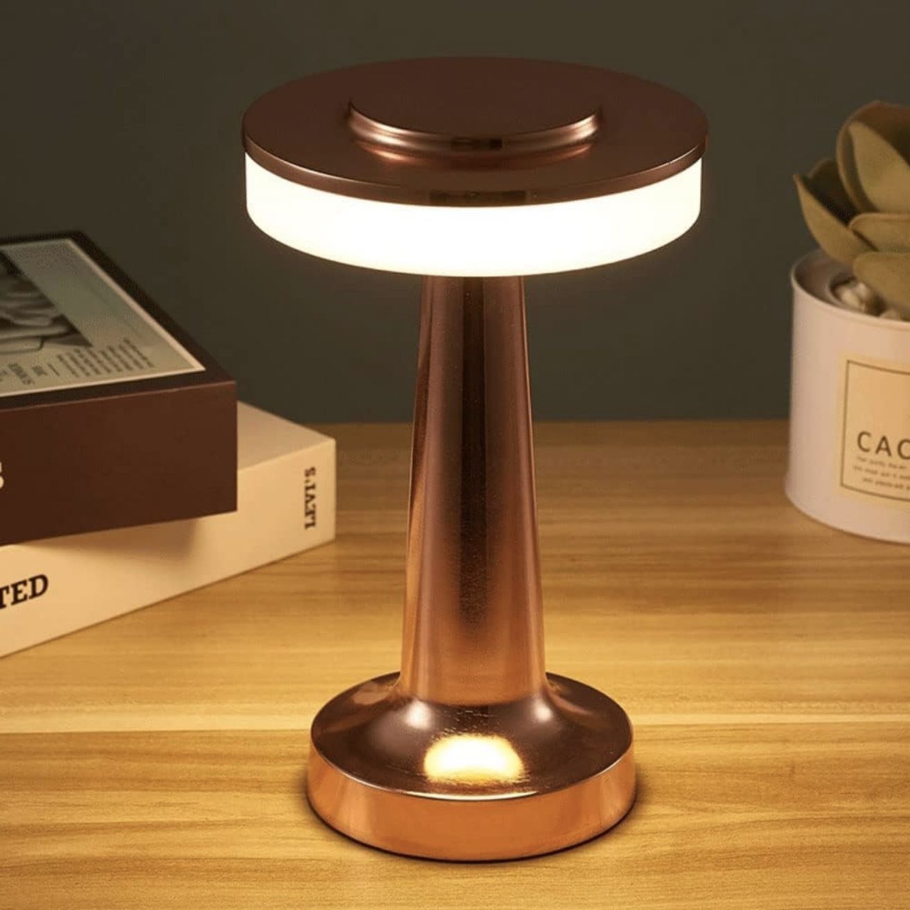 Lámpara De Mesa Led Recargable Santú Home & Deco5#Cobre