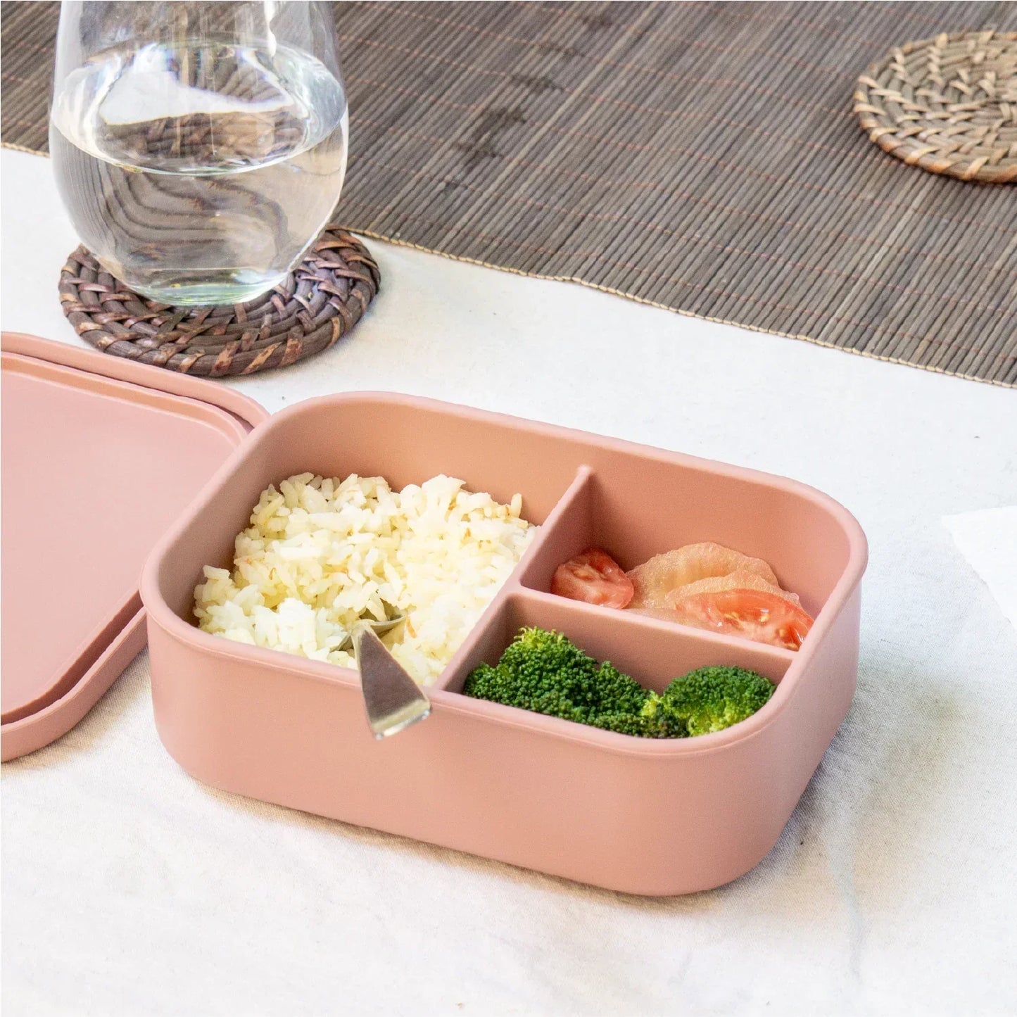 Contenedor Tupper Taper Plástico Hermético Bento Box Simplit4#Rojo