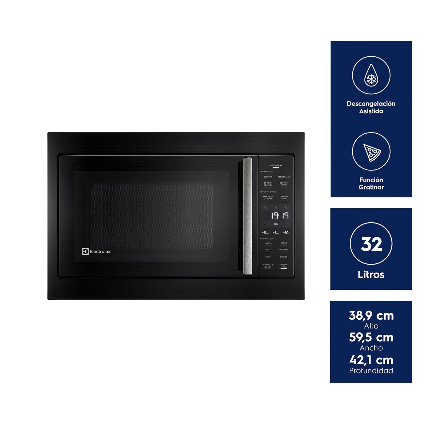 Microondas Empotrable ME3BP 32 Lts Electrolux8#Negro