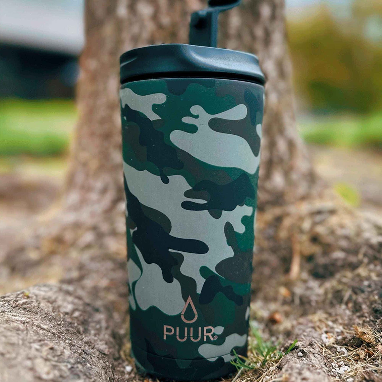 Mug Térmico Y Hérmetico Camo 470 Ml1#Verde