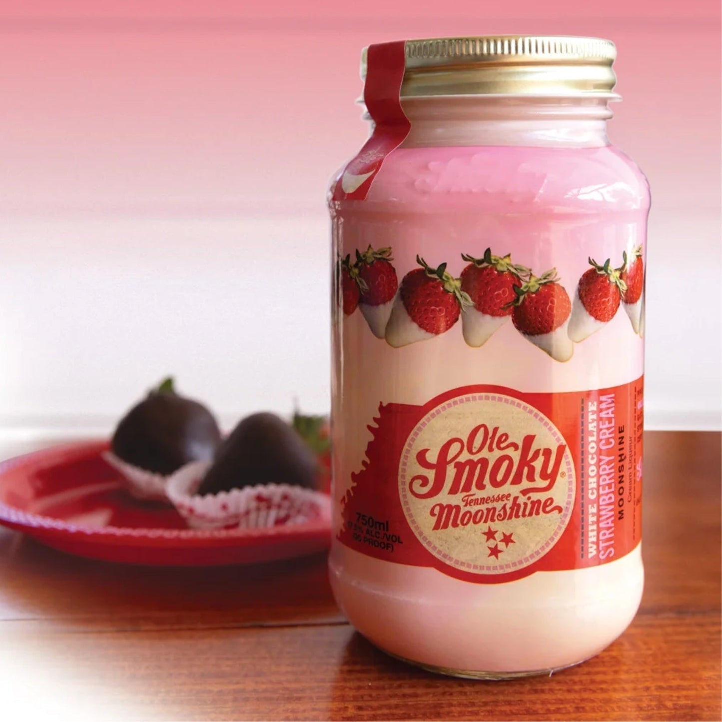 Ole Smoky White Chocolate Strawberry Cream 750 ml1#Sin color