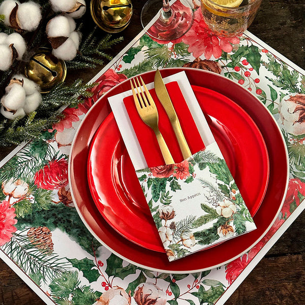 Adornos de Navidad: servilletas de mesa con patrón