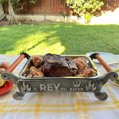 Parrilla Brasero De Mesa Con Tapa: El Rey Del Asado Kas Chile5#Gris