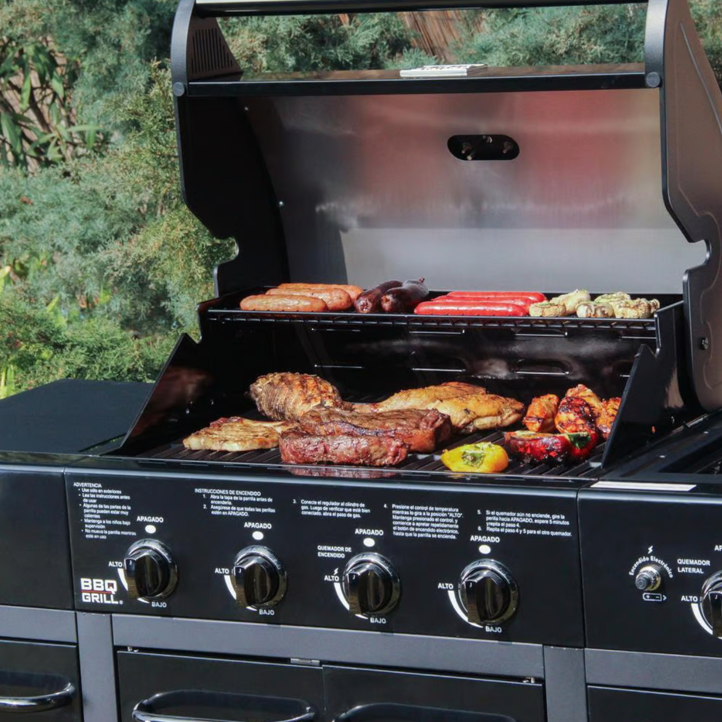 Parrilla Buffalo Black De 4 Quemadores BBQ401GCQLMBLACK + Funda Incluida BBQ Grill2#Negro