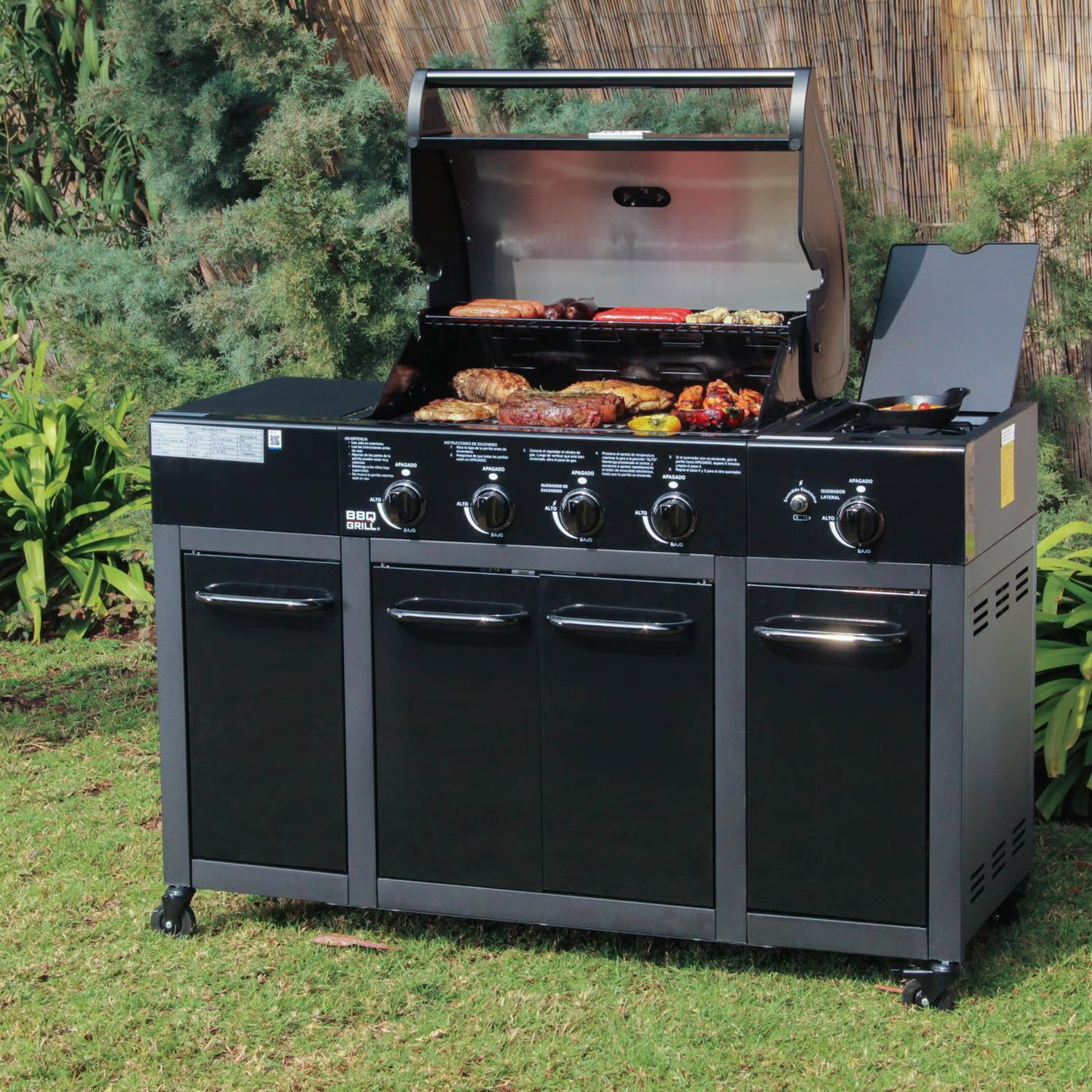 Parrilla Buffalo Black De 4 Quemadores BBQ401GCQLMBLACK + Funda Incluida BBQ Grill1#Negro