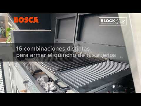 Parrilla Carbón Block Grill 500 + Pack Leñero 250 Bosca2#Acero