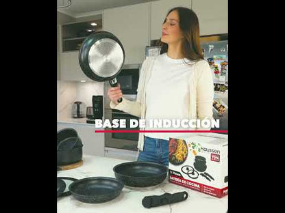 Batería De Cocina Con Mango Removible 11 Pzs Haussen10#Negro