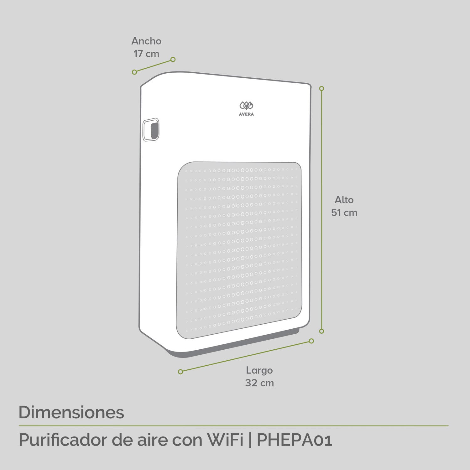 Purificador de Aire Inteligente WiFi Avera2#Blanco