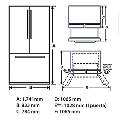 Refrigerador French Door PWO19JSRFFS GE 470 Lts General Electric7#Acero