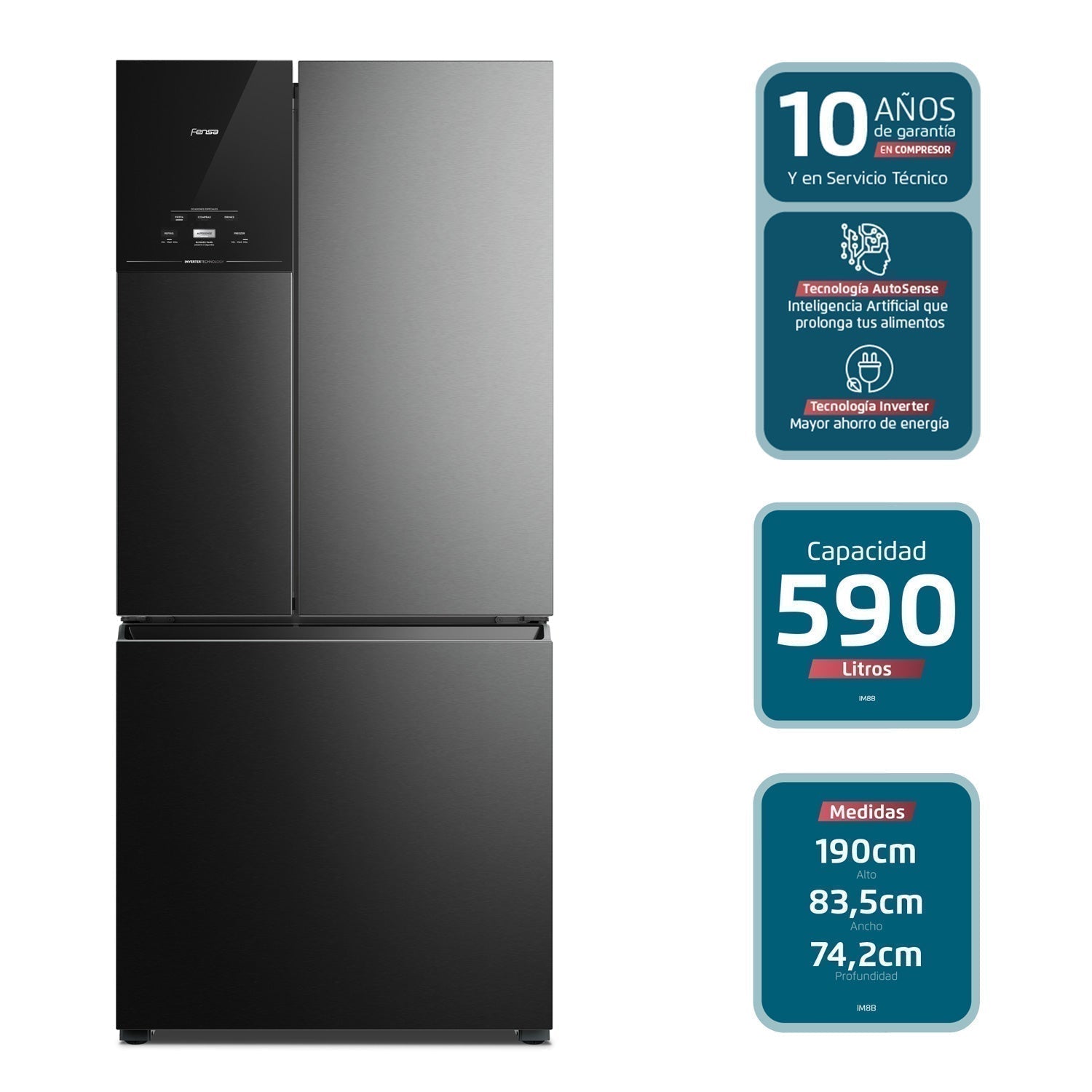 Refrigerador IM8B Multidoor No Frost 590 Lts Fensa6#Negro