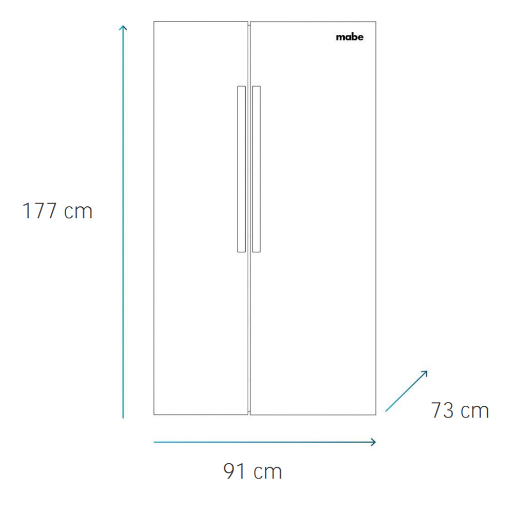 Refrigerador Side By Side Msc631lklng0 631 Lts Mabe3#Negro