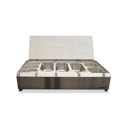 Salsera 8 Estaciones 960 Inox Con Bandeja Frio Versatile2#Acero