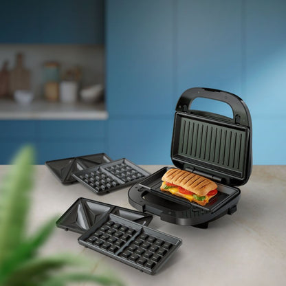 Sandwichera Philips HD2350/80 3 En 1 Paninis Waffles Y Sándwiches1#Negro