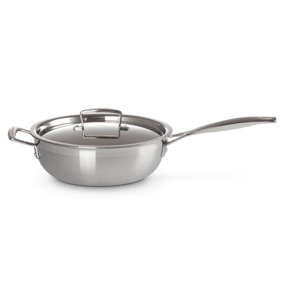 Sartén Chef Acero Inoxidable Classic Antiadherente Con Tapa 24 Cm2#Gris