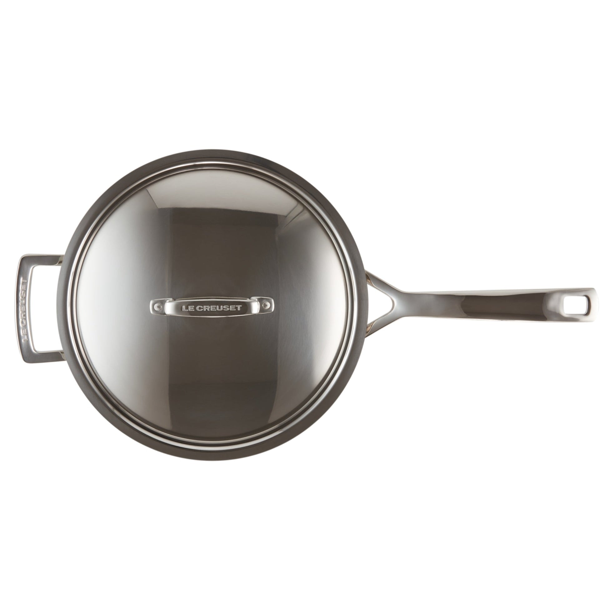 Sartén Chef Acero Inoxidable Classic Antiadherente Con Tapa 24 Cm3#Gris