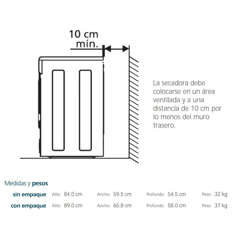 Secadora Eléctrica Diamond Gray SEM010VDCL0 220V 10 Kg Mabe9#Gris Oscuro