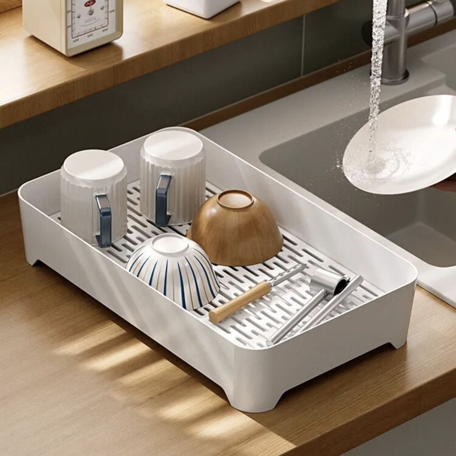 Secaplatos Con Caja De Drenaje Santú Home & Deco1#Blanco