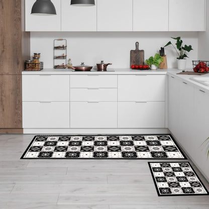 Set 2 Alfombras De Cocina Baldosa Davanti1#Gris