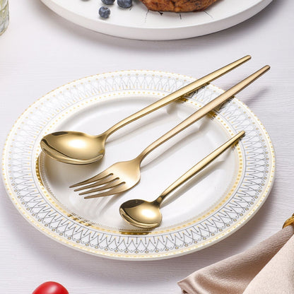 Set 36 Cubiertos Acero Inoxidable Ensaladas y Postres Santú Home & Deco1#Oro