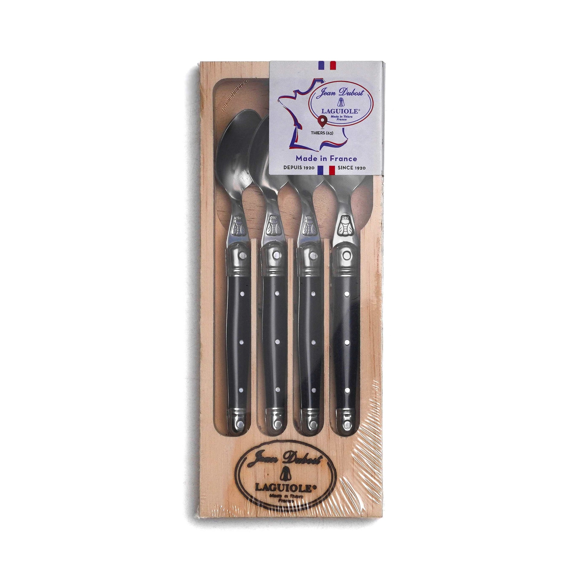 Set 4 Cucharas Café Moka Laguiole Jean Dubost2#Negro